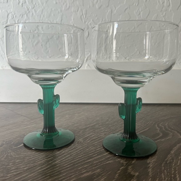 Vintage cactus Margarita Glasses set of 4 - Picture 3 of 3